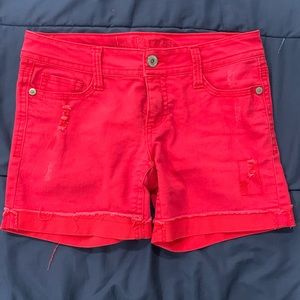 Pink jean shorts
